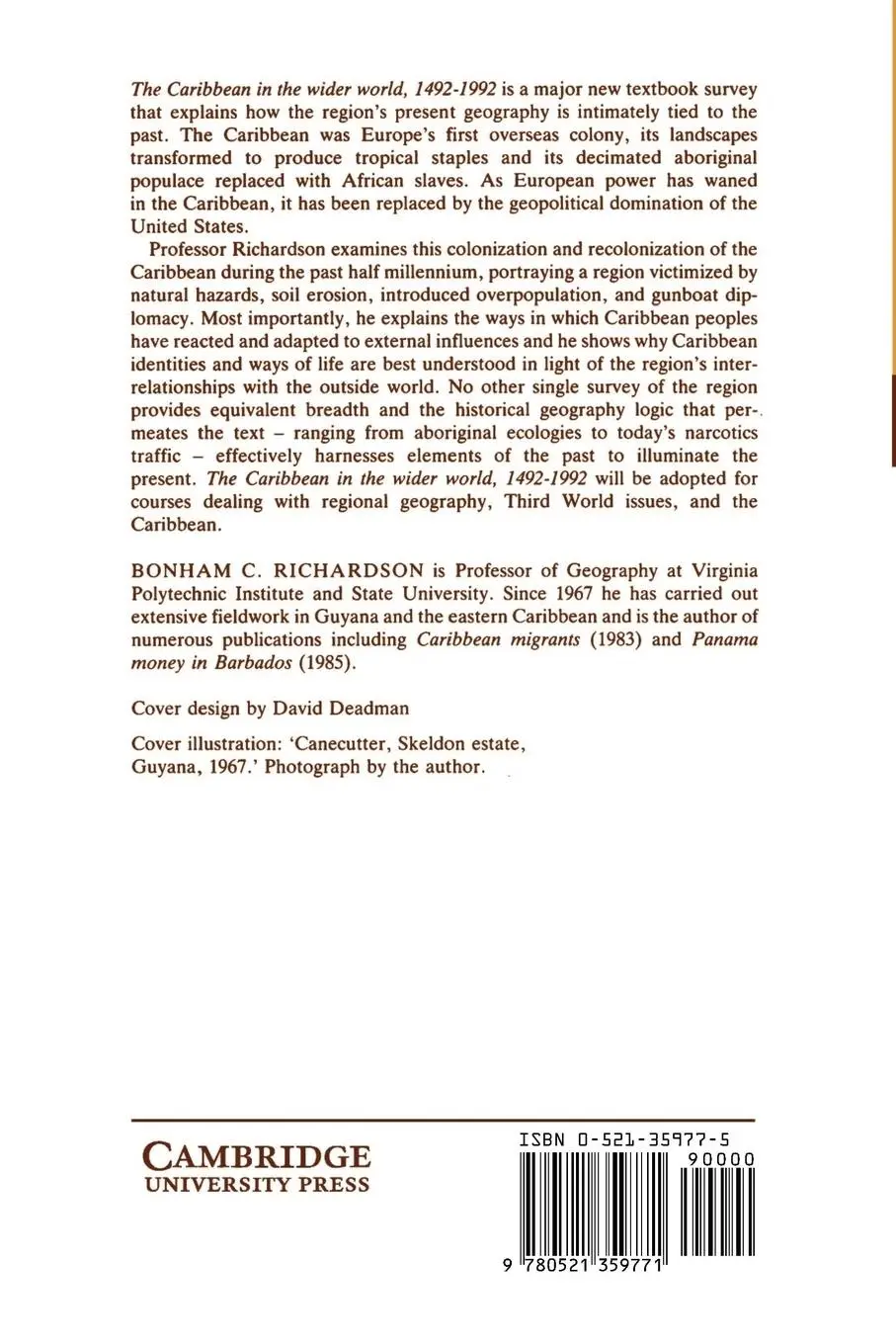 Rückseite: 9780521359771 | The Caribbean in the Wider World, 1492-1992 | A Regional Geography