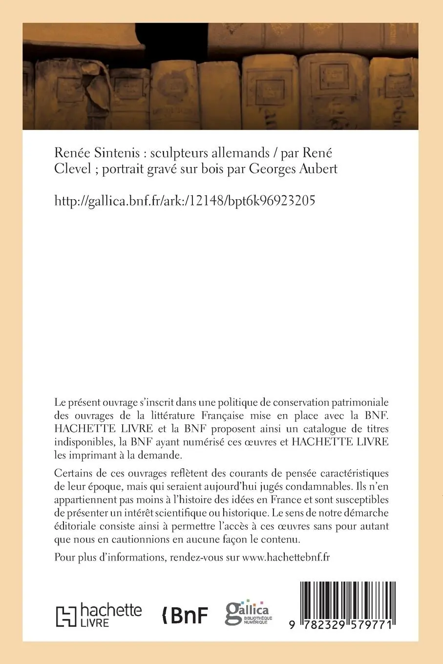 Rückseite: 9782329579771 | Renée Sintenis, Sculpteurs Allemands | René Crevel (u. a.) | Buch