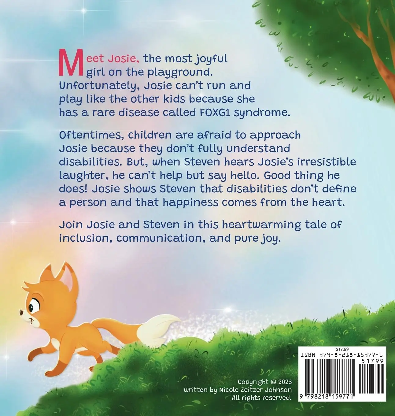 Rückseite: 9798218159771 | Joyfully Josie | Helps children understand disabilities | Johnson