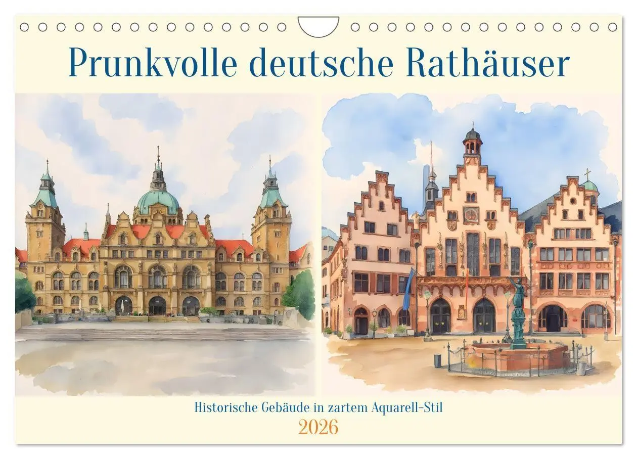 Cover: 9783516719871 | Prunkvolle deutsche Rathäuser (Wandkalender 2026 DIN A4 quer),...