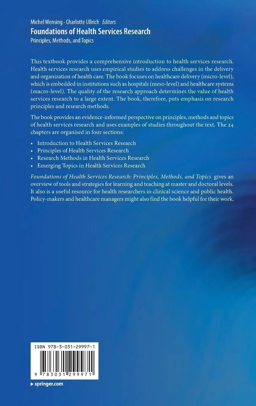 Rückseite: 9783031299971 | Foundations of Health Services Research | Charlotte Ullrich (u. a.)