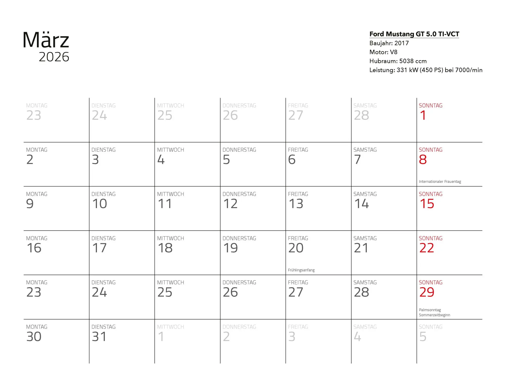 Bild: 9783966649971 | Supersportwagen Kalender 2026 Eintragkalender | Constantin Stein
