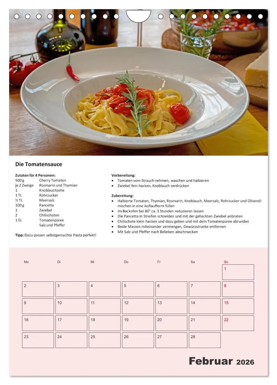 Bild: 9783516370072 | Der tolle Rezeptkalender (Wandkalender 2026 DIN A4 hoch), CALVENDO...