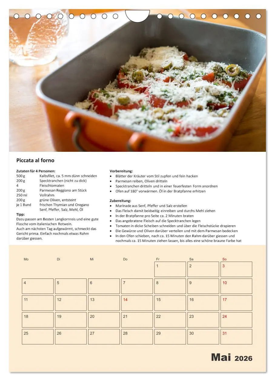 Bild: 9783516370072 | Der tolle Rezeptkalender (Wandkalender 2026 DIN A4 hoch), CALVENDO...