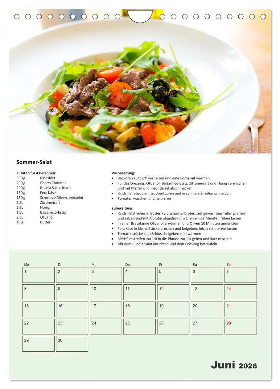 Bild: 9783516370072 | Der tolle Rezeptkalender (Wandkalender 2026 DIN A4 hoch), CALVENDO...