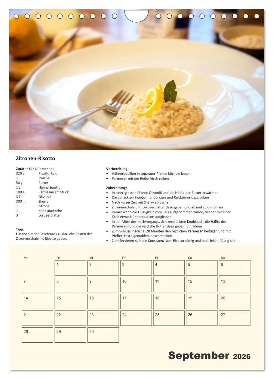 Bild: 9783516370072 | Der tolle Rezeptkalender (Wandkalender 2026 DIN A4 hoch), CALVENDO...