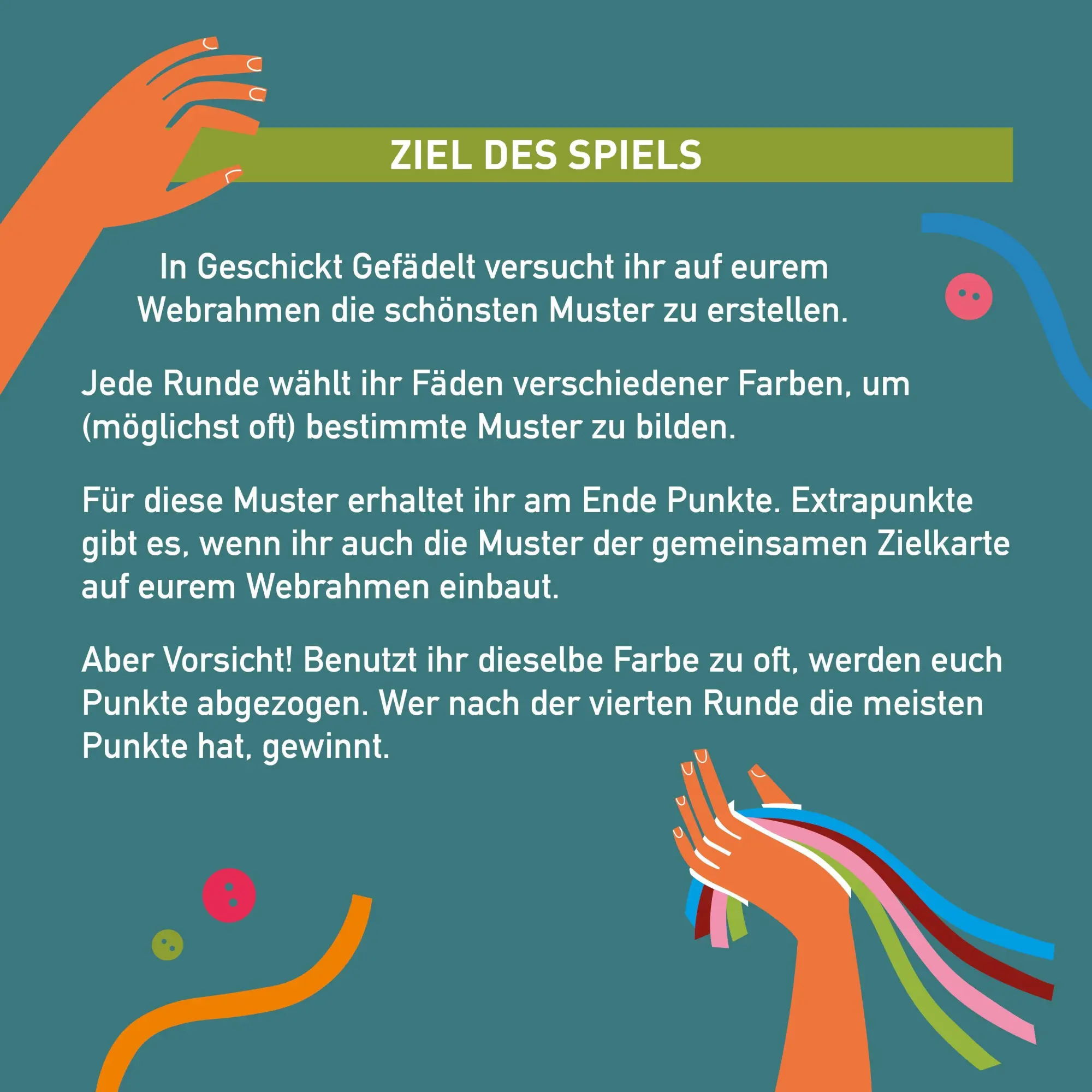 Bild: 4007742170172 | Geschickt Gefädelt | Auf dem eigenen Webrahmen den Sieg einfädeln!