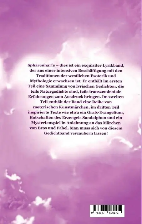 Rückseite: 9783347520172 | Sphärenharfe | Gedichte, Märchen, meditative Texte | Manfred Ehmer