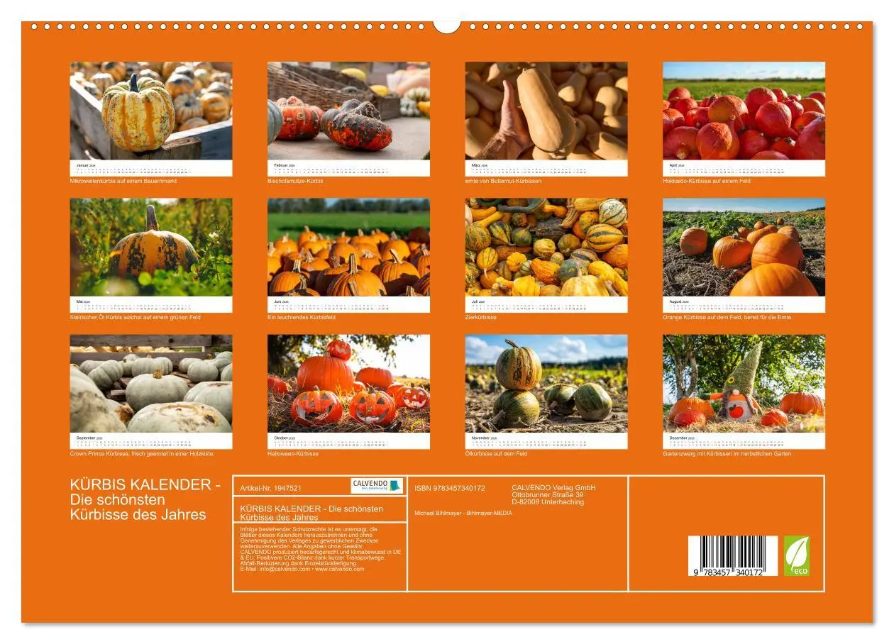 Bild: 9783457340172 | KÜRBIS KALENDER - Die schönsten Kürbisse des Jahres (hochwertiger...