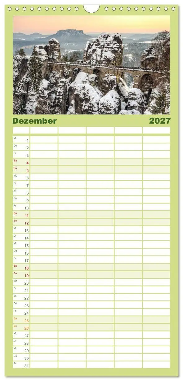 Bild: 9783594340172 | Familienplaner 2027 - Wunderschönes Elbsandsteingebirge mit 5...