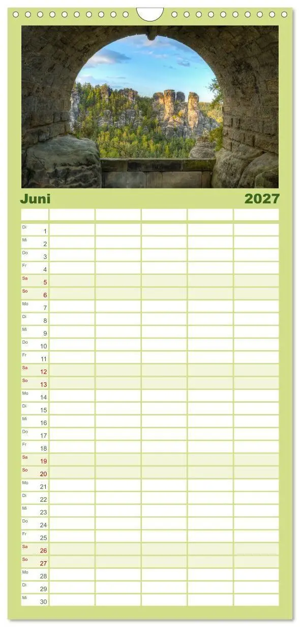 Bild: 9783594340172 | Familienplaner 2027 - Wunderschönes Elbsandsteingebirge mit 5...