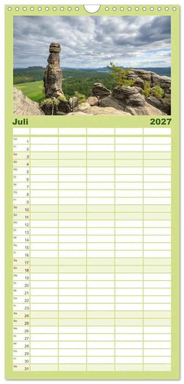 Bild: 9783594340172 | Familienplaner 2027 - Wunderschönes Elbsandsteingebirge mit 5...