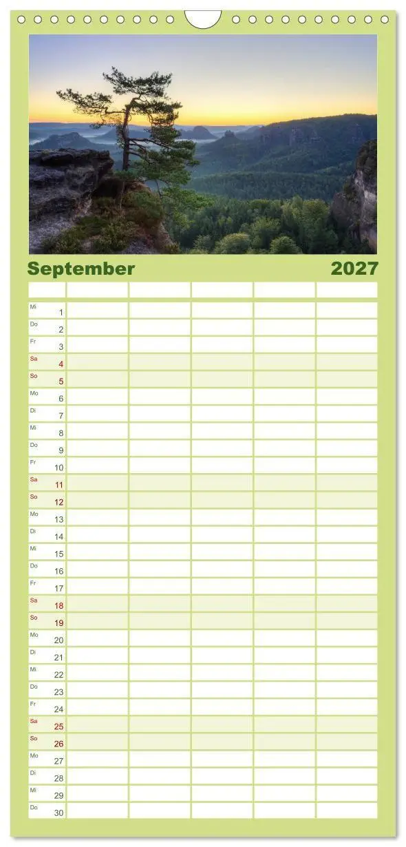 Bild: 9783594340172 | Familienplaner 2027 - Wunderschönes Elbsandsteingebirge mit 5...