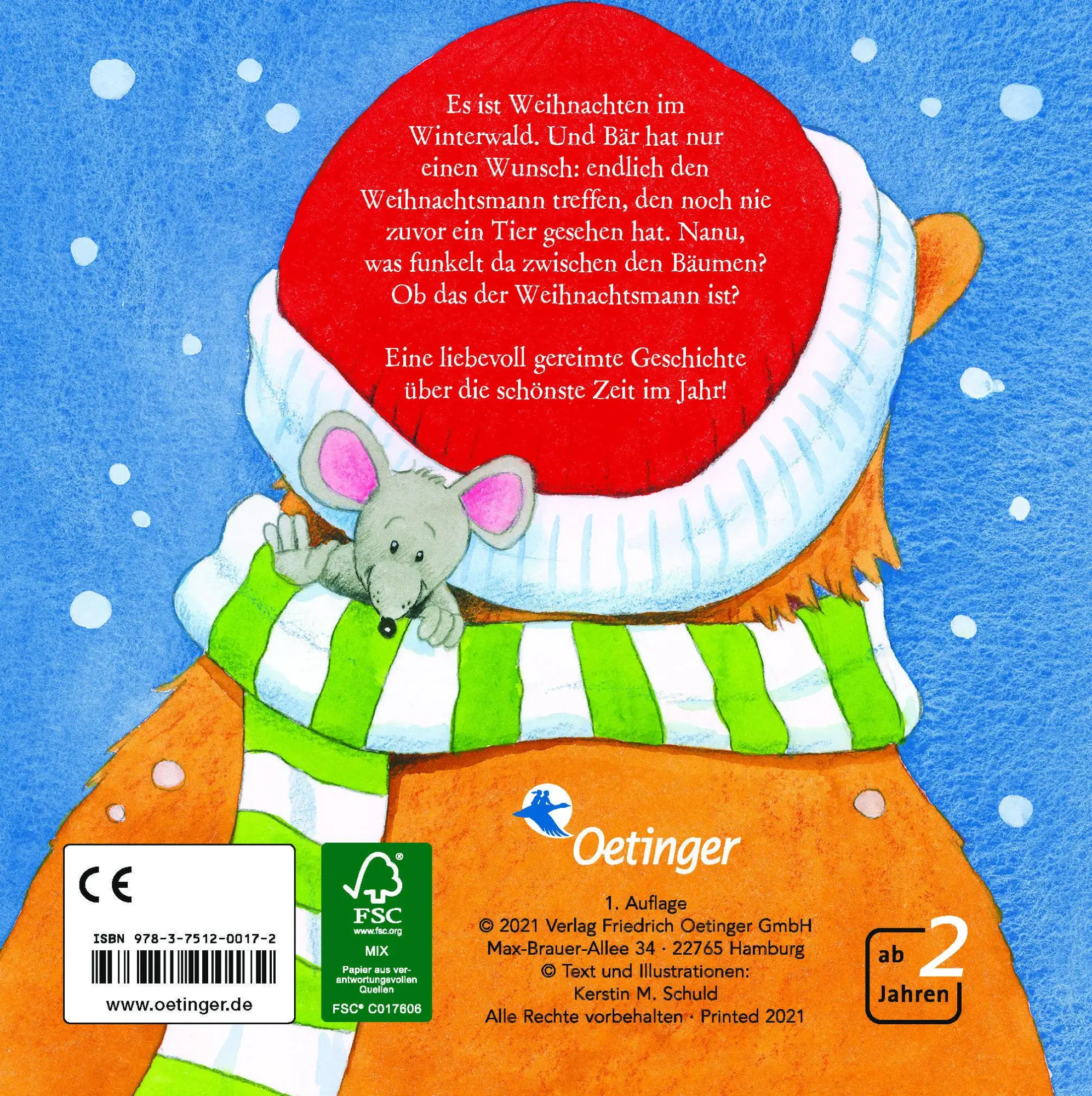 Rückseite: 9783751200172 | Der Weihnachtsbär | Mit weichem Mützenbommel zum Spielen | Schuld