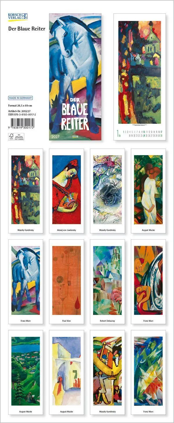 Bild: 9783819300172 | Der Blaue Reiter 2027 | Verlag Korsch | Kalender | Spiralbindung