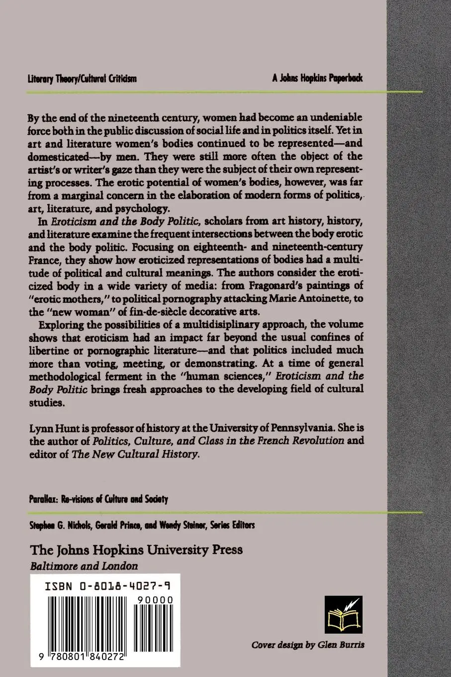 Rückseite: 9780801840272 | Eroticism and the Body Politic | Lynn Hunt | Taschenbuch | Englisch