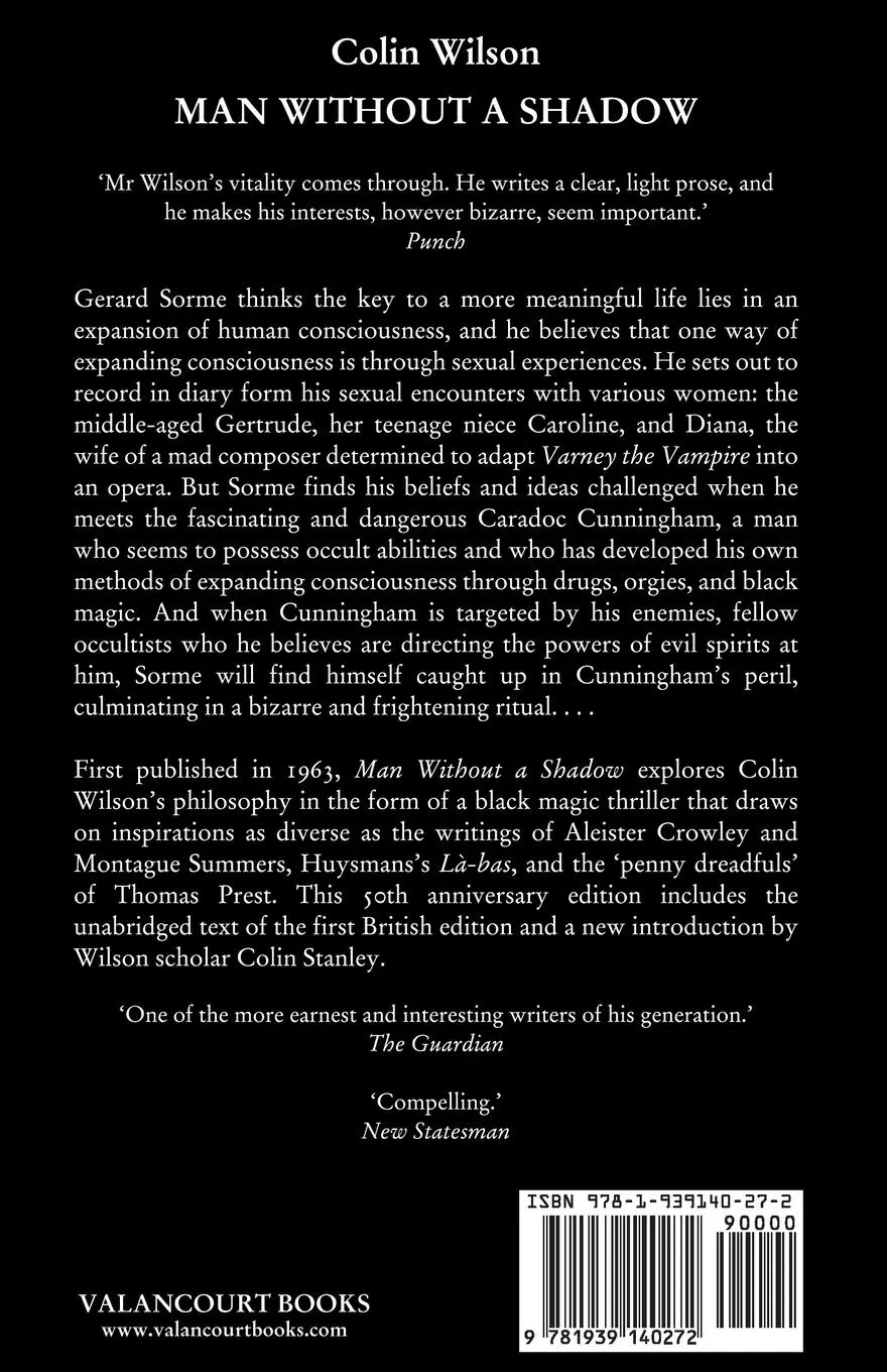 Rückseite: 9781939140272 | Man Without a Shadow | Colin Wilson | Taschenbuch | Englisch | 2013