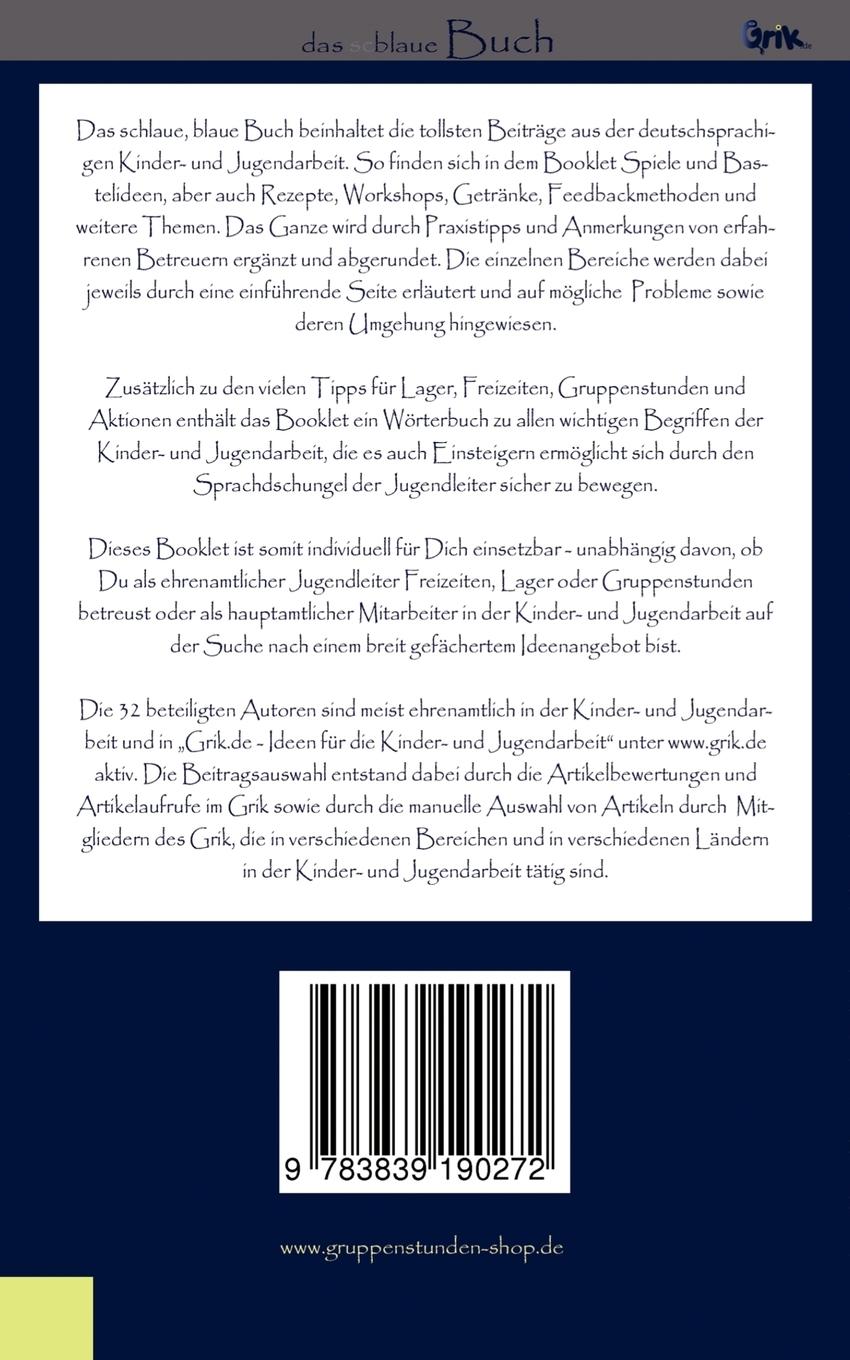 Rückseite: 9783839190272 | das schlaue, blaue Buch der Kinder- und Jugendarbeit | Mehler | Buch