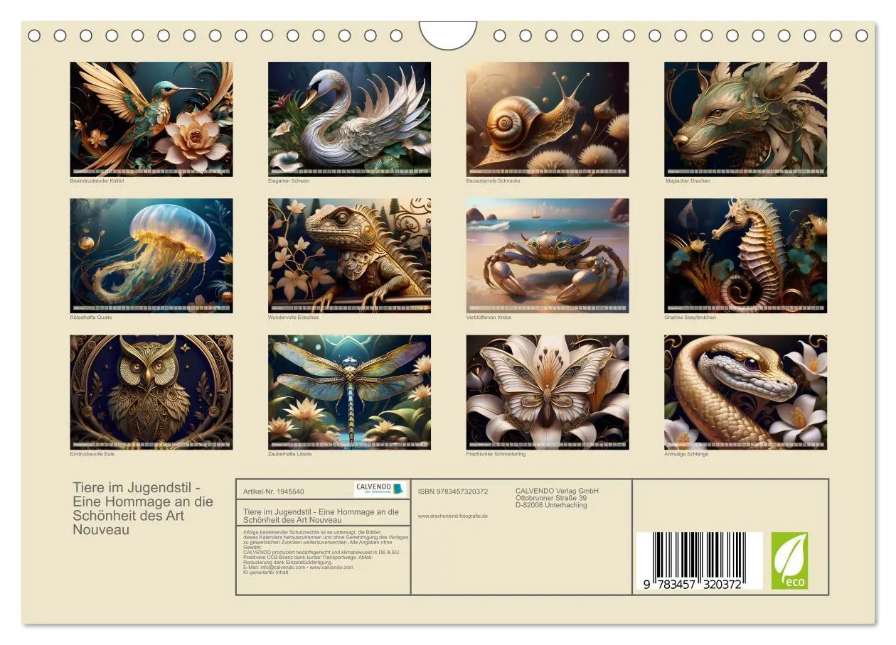 Bild: 9783457320372 | Tiere im Jugendstil - Eine Hommage an die Schönheit des Art Nouveau...