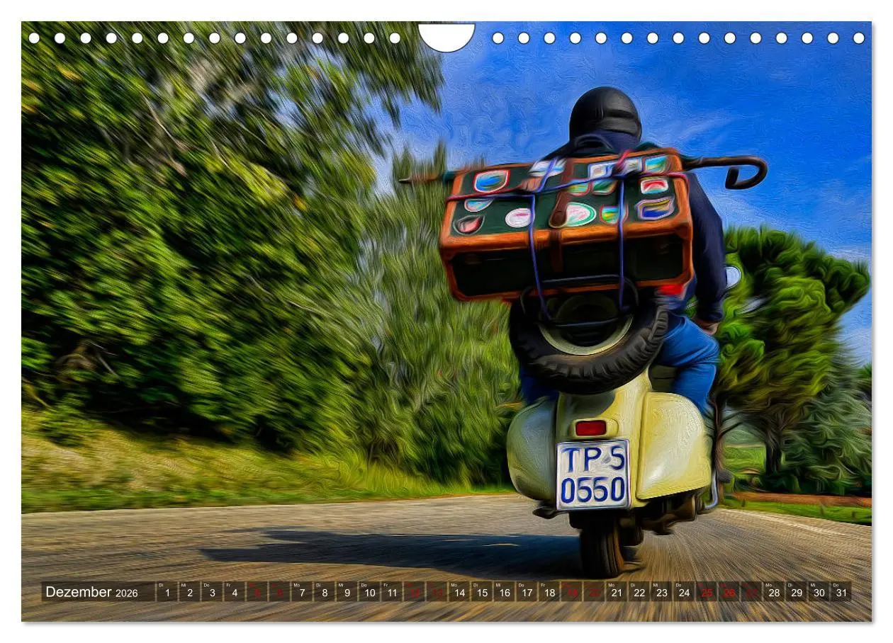 Bild: 9783457870372 | Vespazieren (Wandkalender 2026 DIN A4 quer), CALVENDO Monatskalender