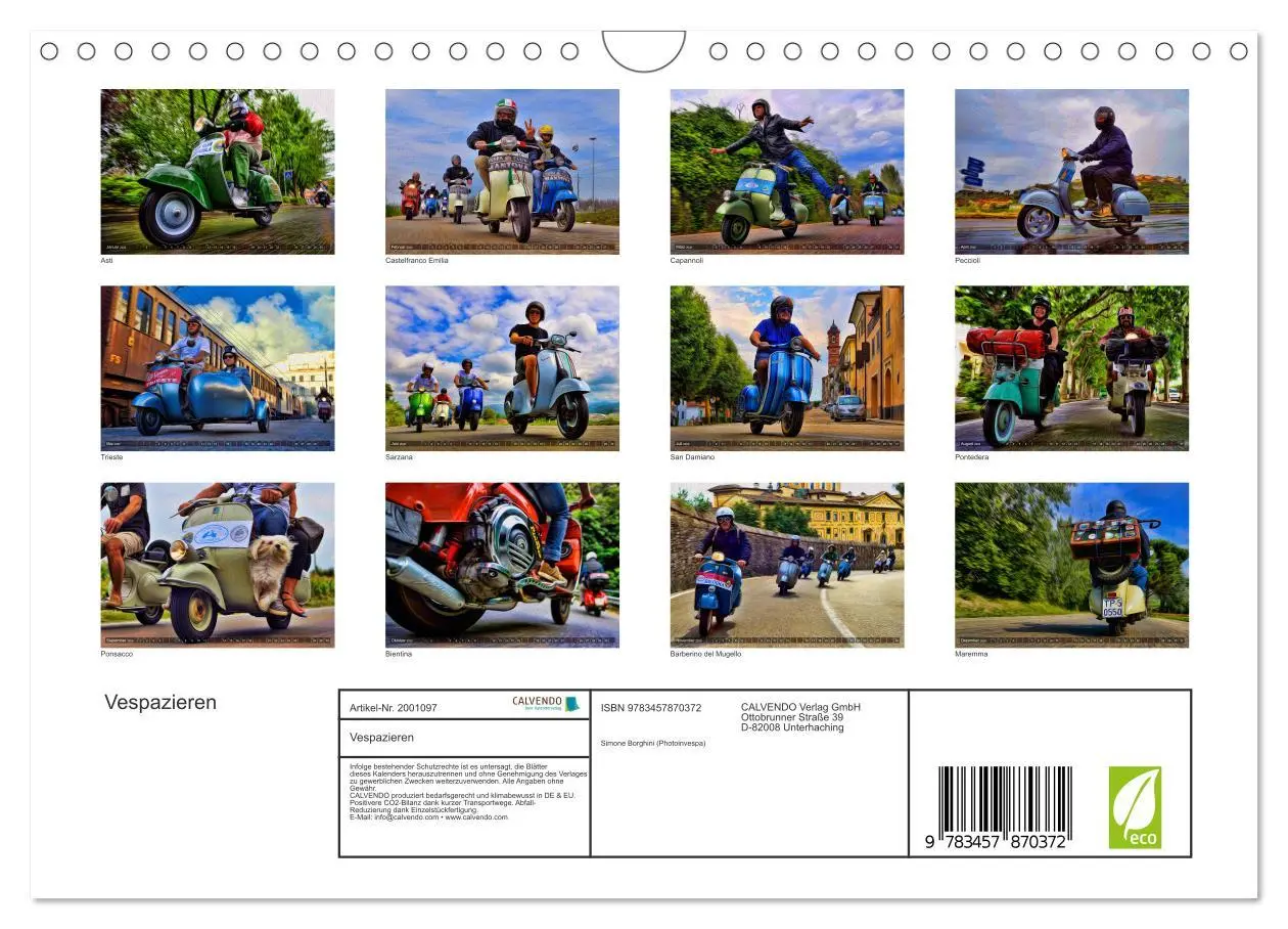 Bild: 9783457870372 | Vespazieren (Wandkalender 2026 DIN A4 quer), CALVENDO Monatskalender