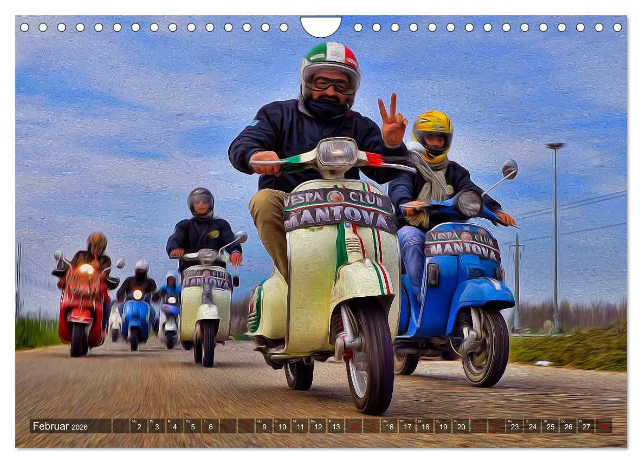 Bild: 9783457870372 | Vespazieren (Wandkalender 2026 DIN A4 quer), CALVENDO Monatskalender