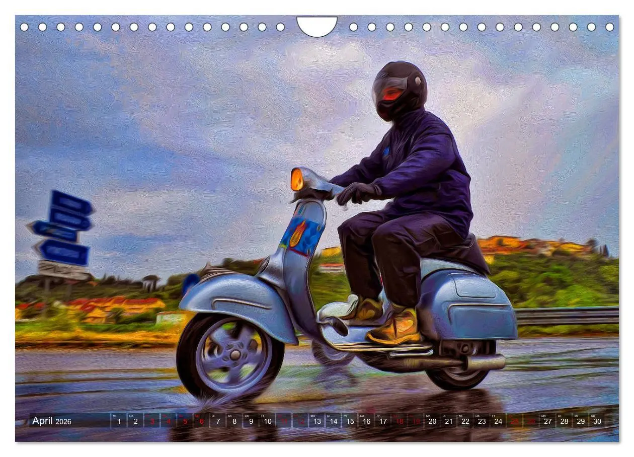 Bild: 9783457870372 | Vespazieren (Wandkalender 2026 DIN A4 quer), CALVENDO Monatskalender