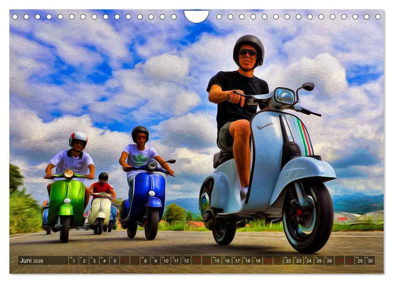 Bild: 9783457870372 | Vespazieren (Wandkalender 2026 DIN A4 quer), CALVENDO Monatskalender