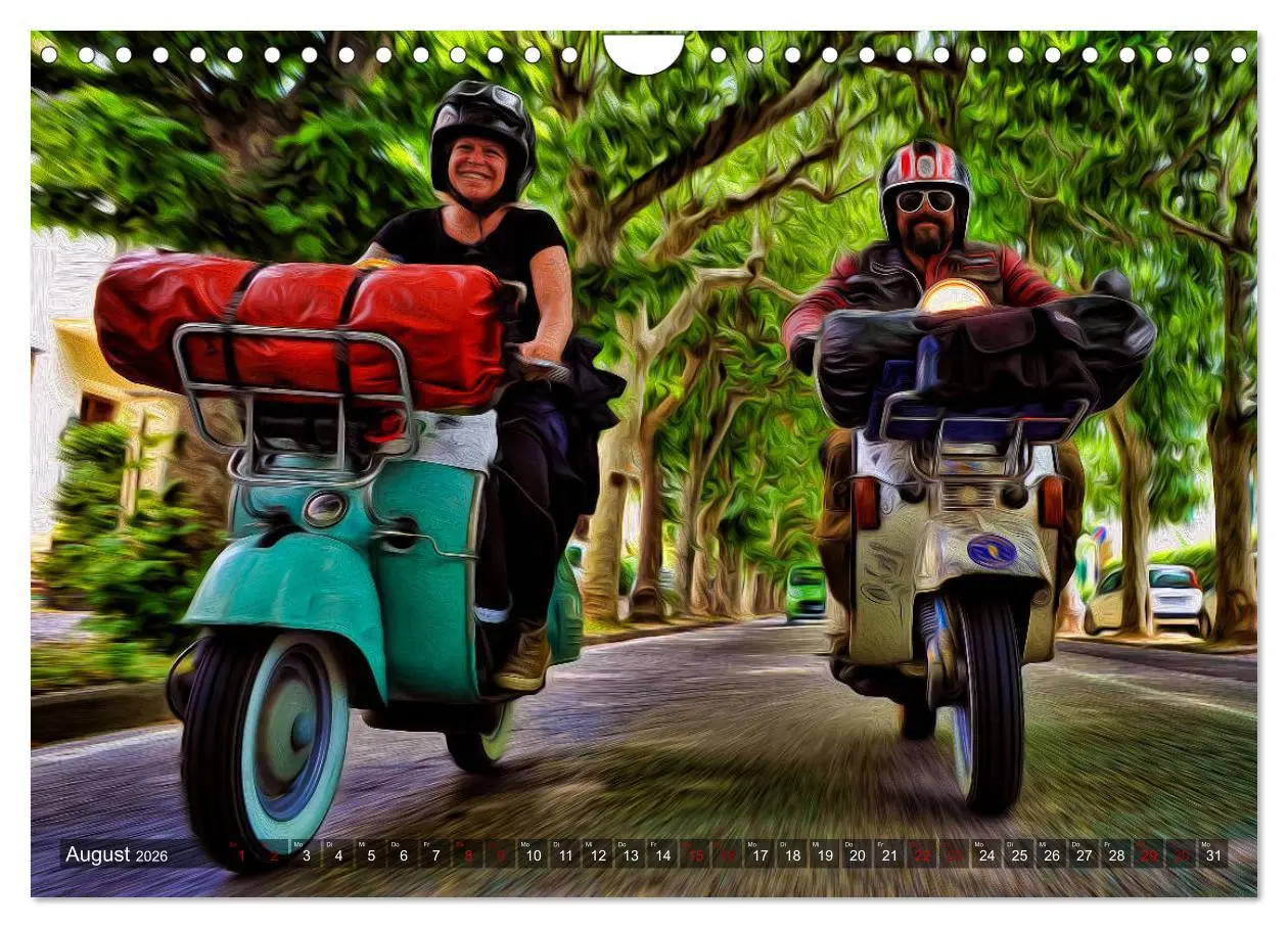 Bild: 9783457870372 | Vespazieren (Wandkalender 2026 DIN A4 quer), CALVENDO Monatskalender