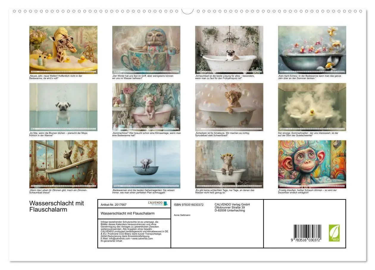 Bild: 9783516030372 | Wasserschlacht mit Flauschalarm (hochwertiger Premium Wandkalender...