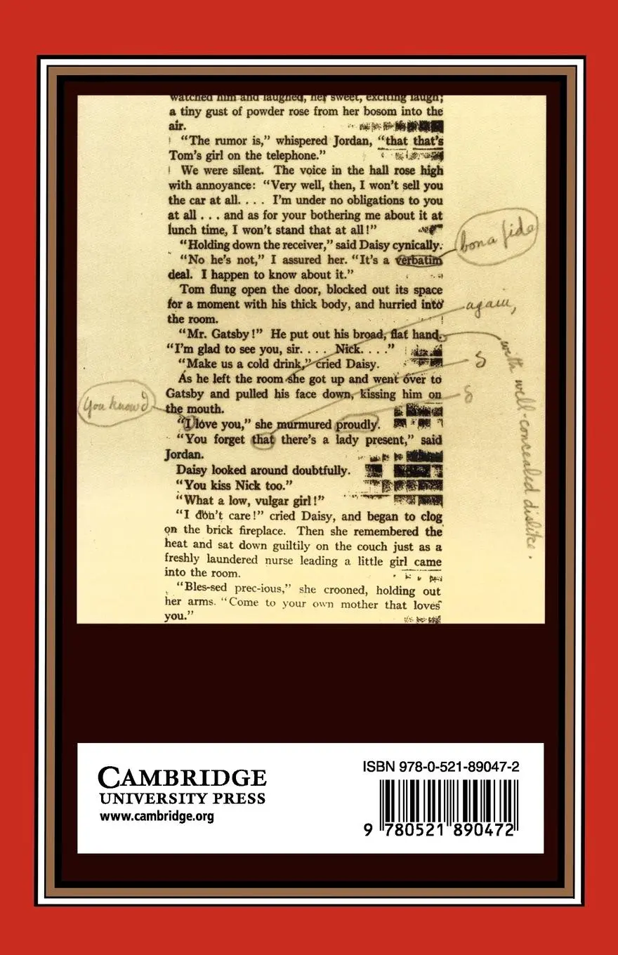 Rückseite: 9780521890472 | Trimalchio | An Early Version of the Great Gatsby | Fitzgerald | Buch