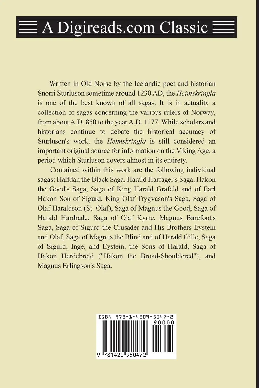 Rückseite: 9781420950472 | Heimskringla | History of the Kings of Norway | Snorri Sturluson
