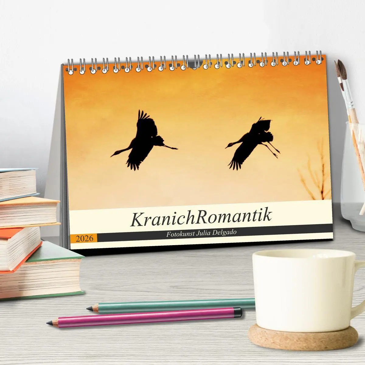 Bild: 9783457930472 | KranichRomantik (Tischkalender 2026 DIN A5 quer), CALVENDO...