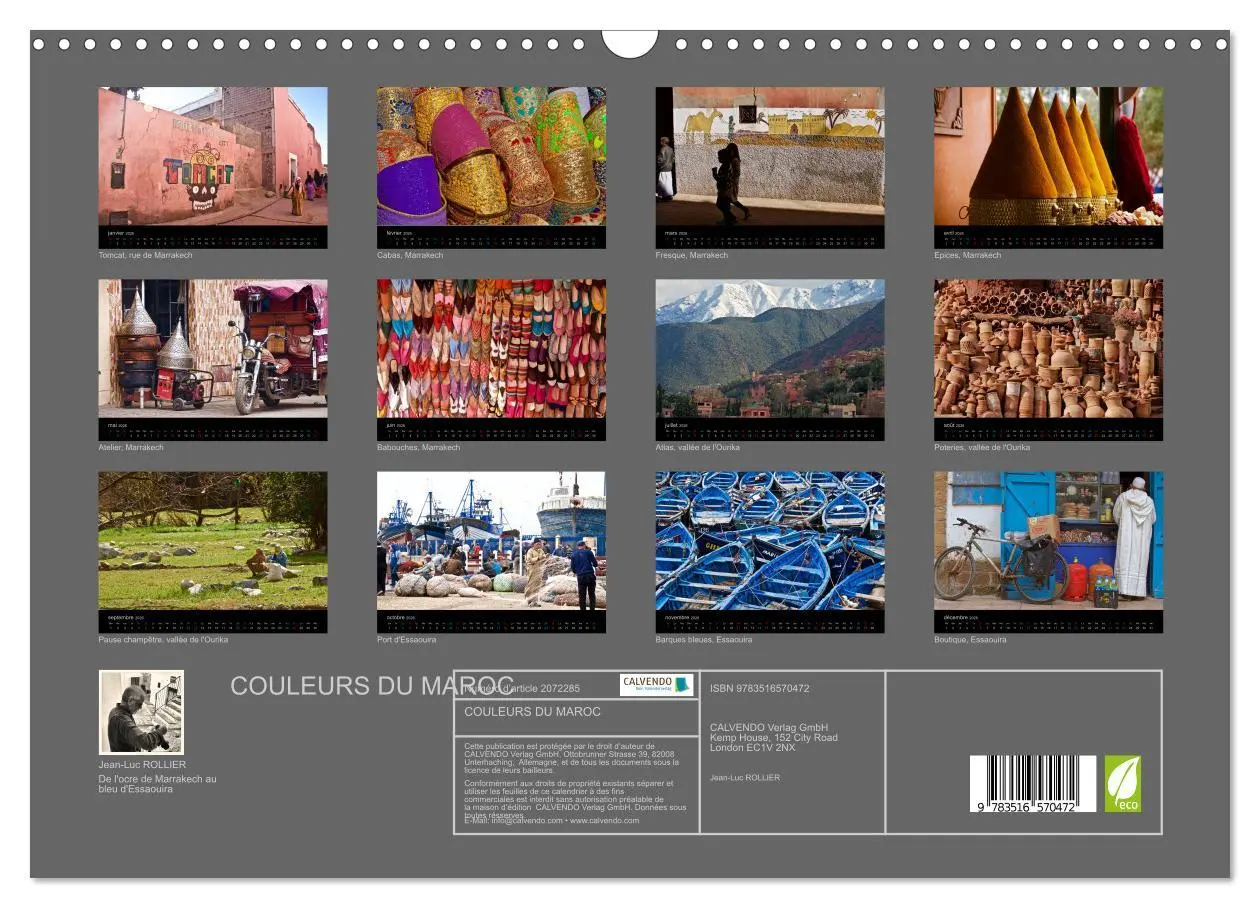 Bild: 9783516570472 | COULEURS DU MAROC (Calendrier mural 2026 DIN A3 vertical), CALVENDO...