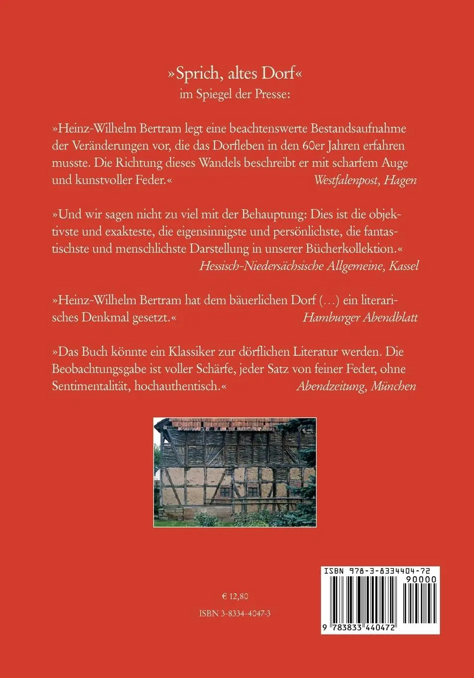 Rückseite: 9783833440472 | Sprich, altes Dorf | Heinz-Wilhelm Bertram | Taschenbuch | 128 S.