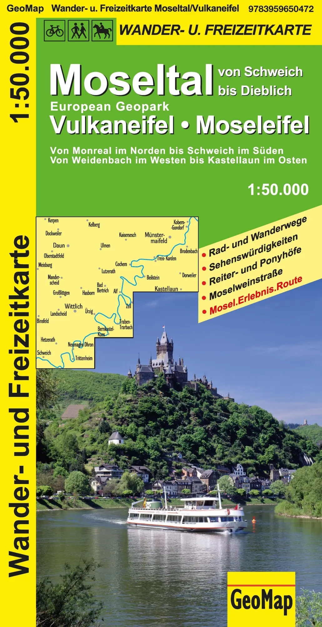 Cover: 9783959650472 | Moseltal, Vulkaneifel, Moseleifel Wander- und Freizeitkarte | 1:50.000