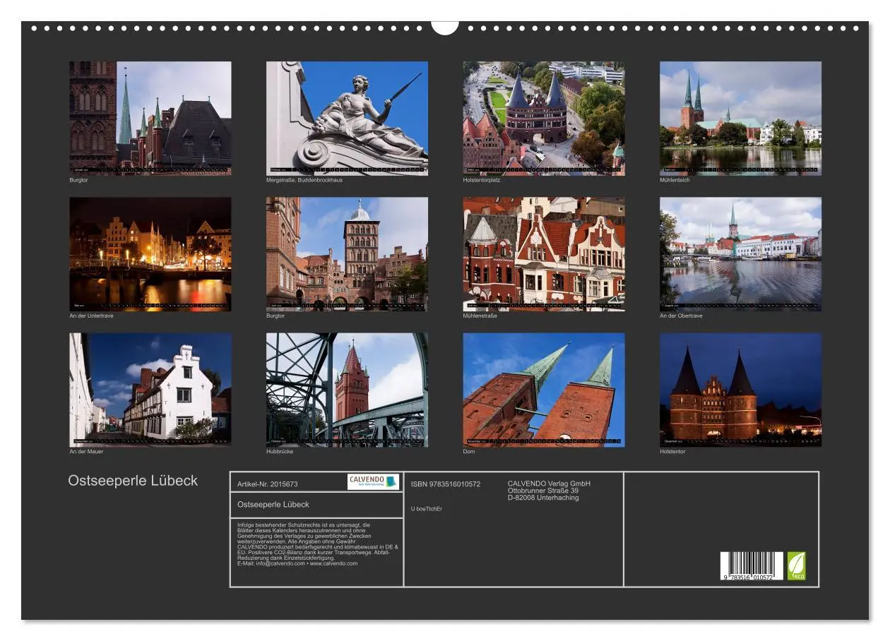 Bild: 9783516010572 | Ostseeperle Lübeck (Wandkalender 2026 DIN A2 quer), CALVENDO...