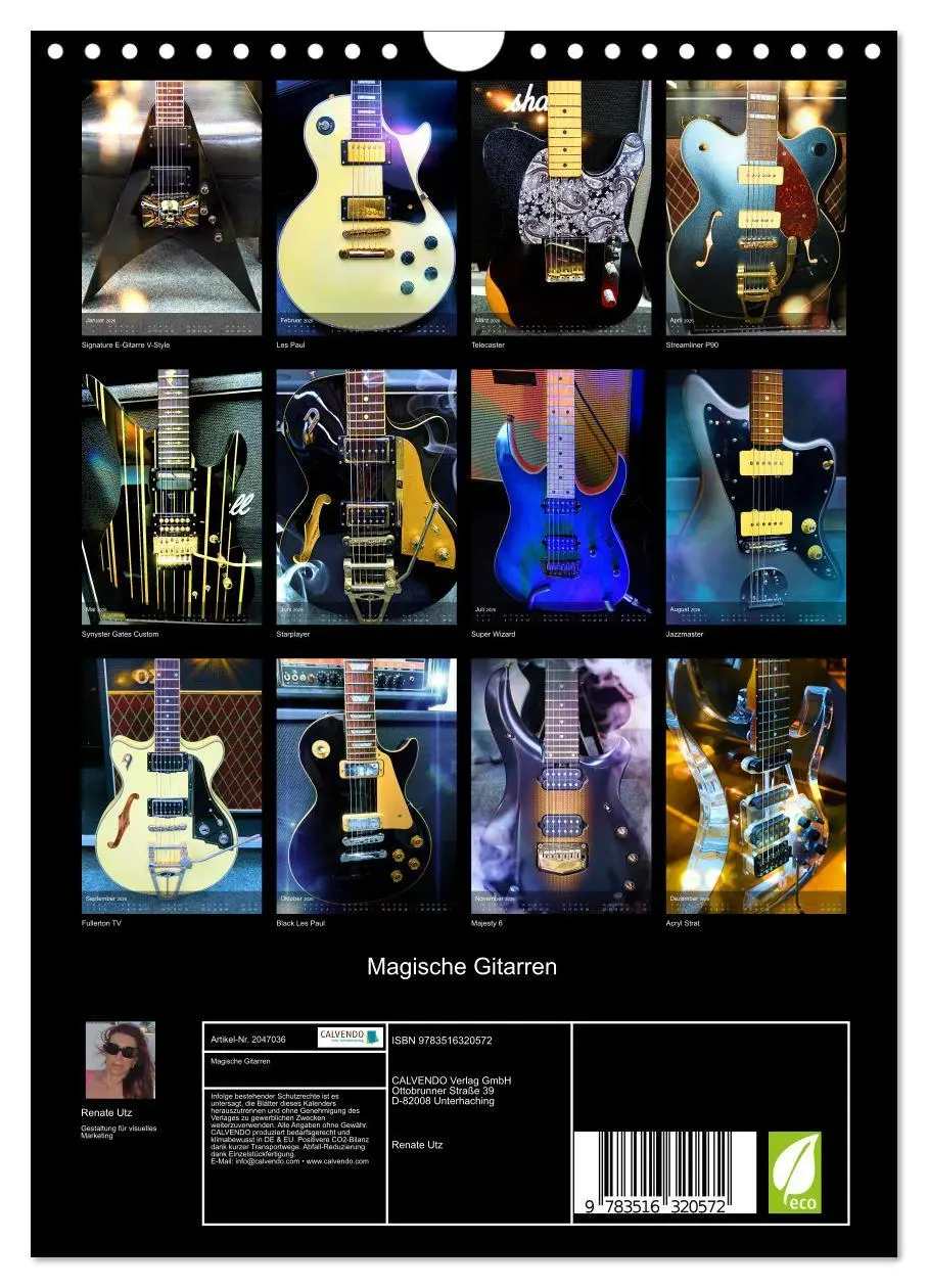 Bild: 9783516320572 | Magische Gitarren (Wandkalender 2026 DIN A4 hoch), CALVENDO...