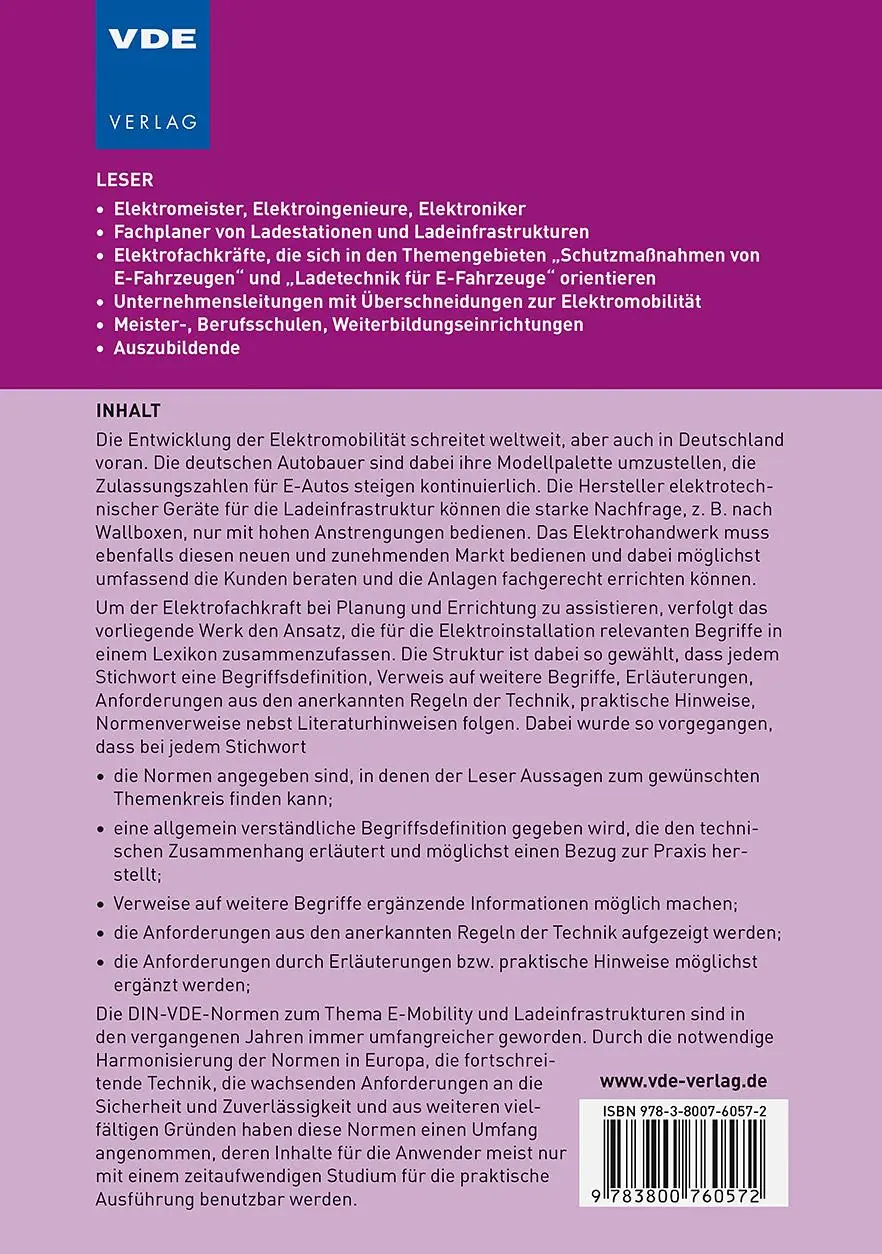 Rückseite: 9783800760572 | Lexikon der Elektromobilität | Rolf Rüdiger Cichowski | Taschenbuch