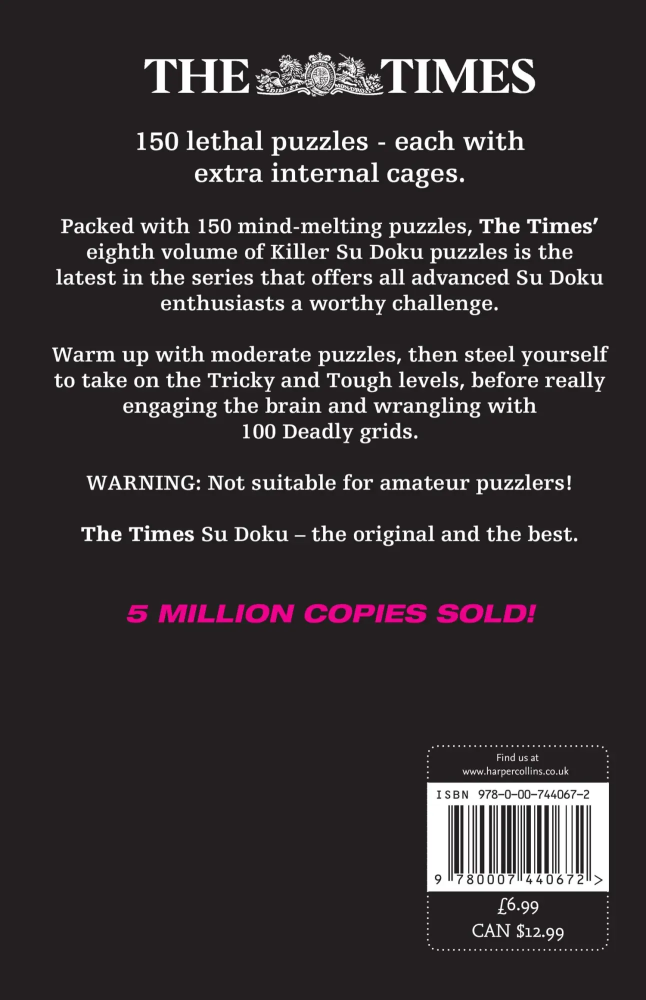 Rückseite: 9780007440672 | The Times Killer Su Doku Book 8 | The Times Mind Games | Taschenbuch