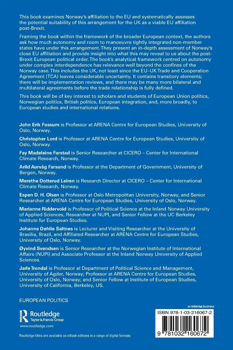 Rückseite: 9781032160672 | Norway's EU Experience and Lessons for the UK | Fossum (u. a.) | Buch