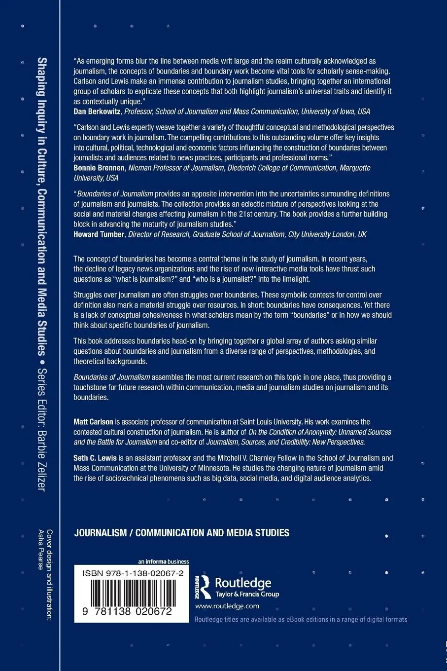 Rückseite: 9781138020672 | Boundaries of Journalism | Matt Carlson (u. a.) | Taschenbuch | 2015