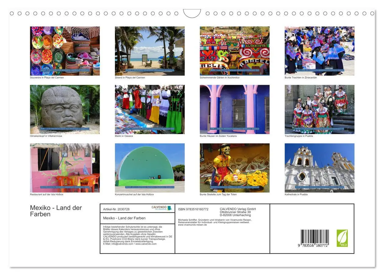 Bild: 9783516160772 | Mexiko - Land der Farben (Wandkalender 2026 DIN A3 quer), CALVENDO...