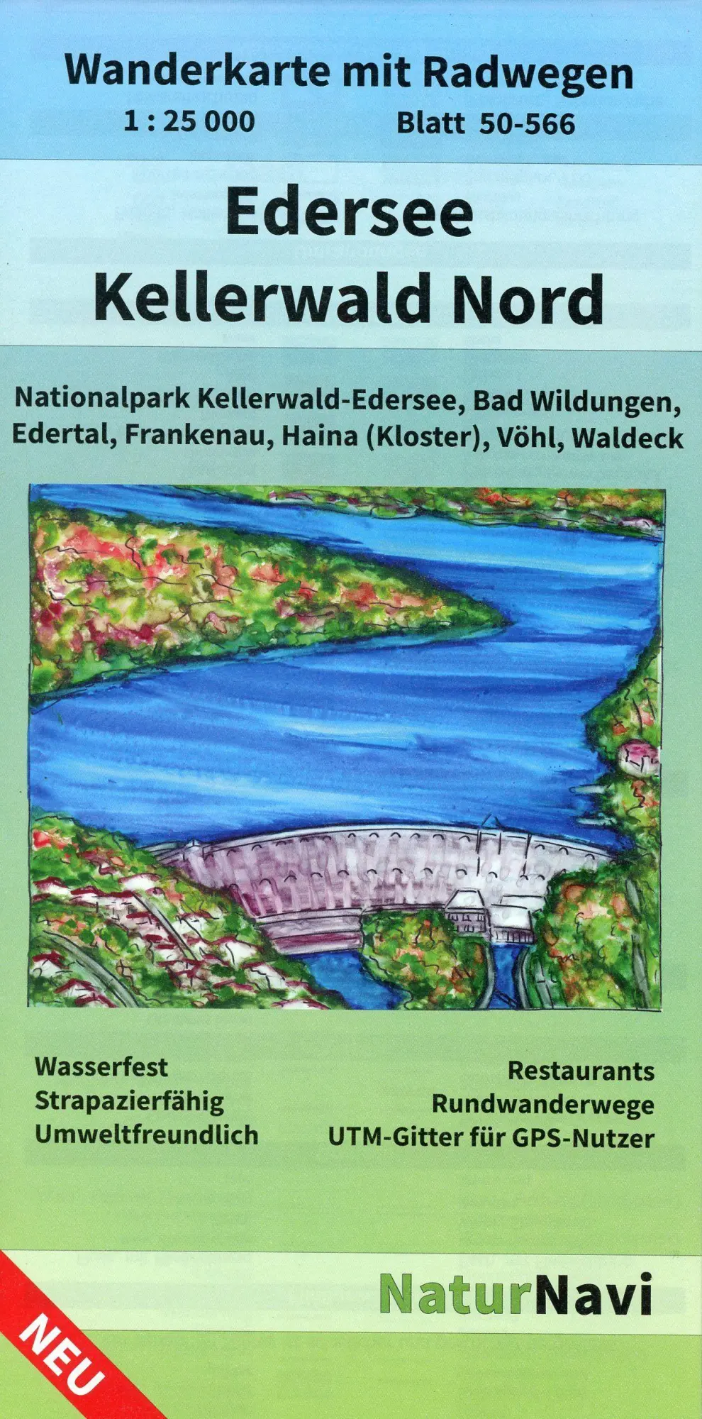 Cover: 9783960990772 | Edersee - Kellerwald Nord, Blatt 50-566, 1 : 25 000 | NaturNavi | 2020