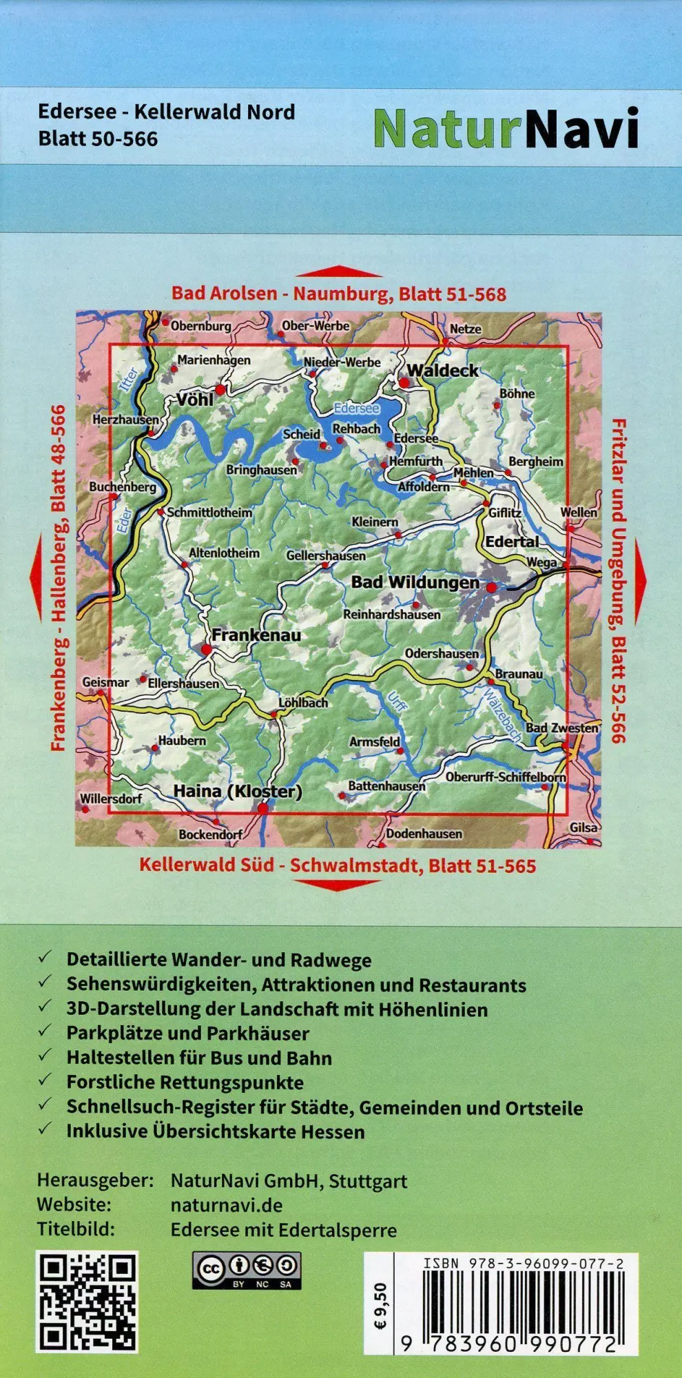 Bild: 9783960990772 | Edersee - Kellerwald Nord, Blatt 50-566, 1 : 25 000 | NaturNavi | 2020