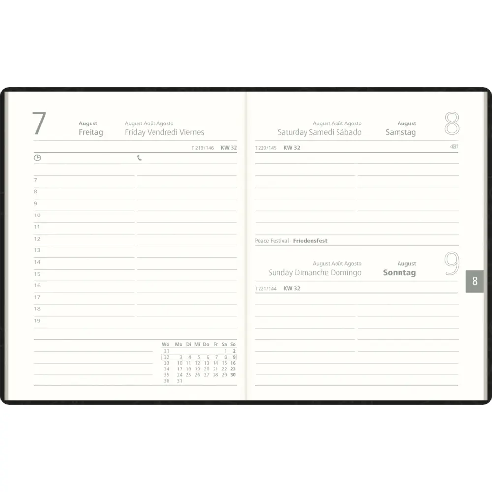 Bild: 4069095000872 | Zettler Taschenkalender 1T/1S anthrazit Blauer Engel 2026 - Timer...