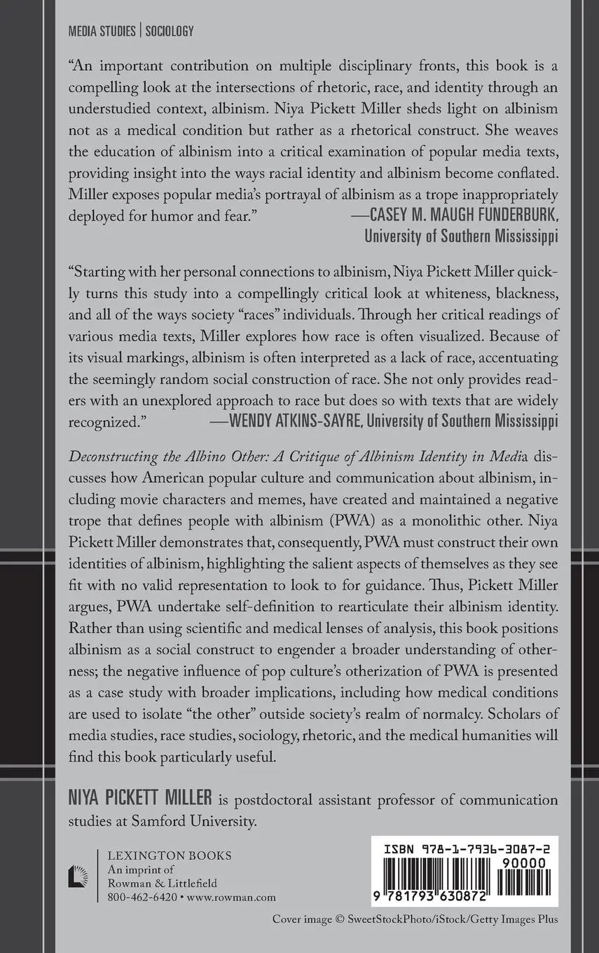 Rückseite: 9781793630872 | Deconstructing the Albino Other | Niya Pickett Miller | Buch | 2020