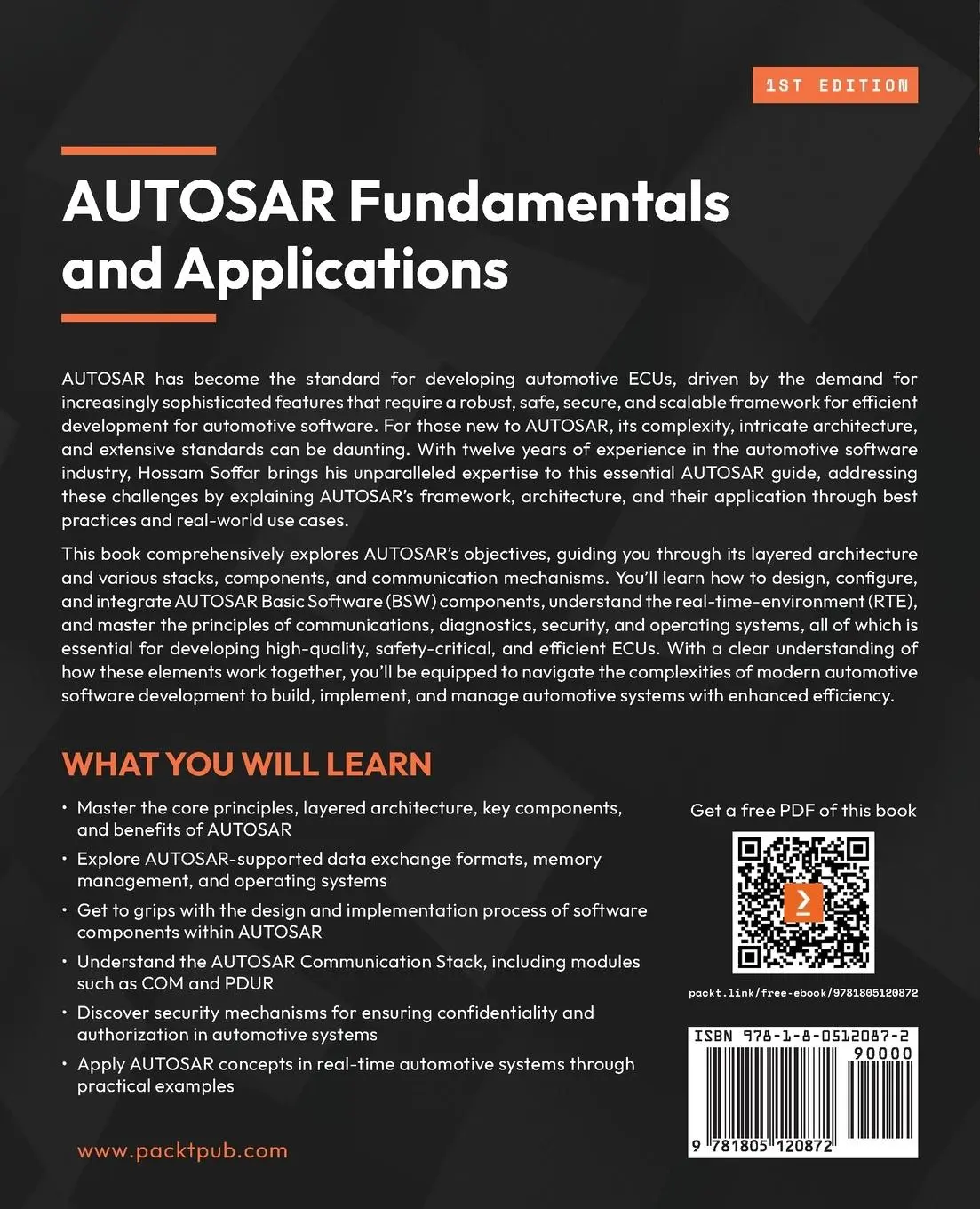 Rückseite: 9781805120872 | AUTOSAR Fundamentals and Applications | Hossam Soffar | Taschenbuch