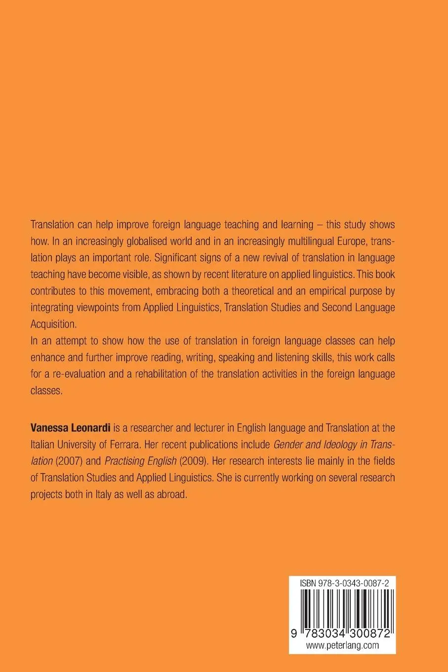 Rückseite: 9783034300872 | The Role of Pedagogical Translation in Second Language Acquisition
