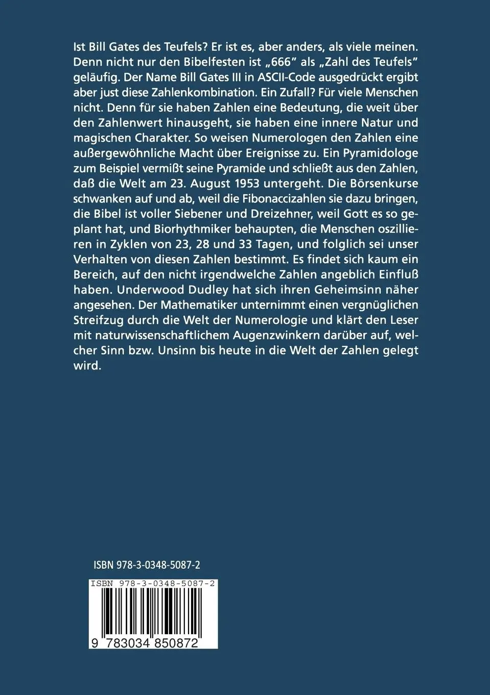 Rückseite: 9783034850872 | Die Macht der Zahl | Was die Numerologie uns weismachen will | Dudley